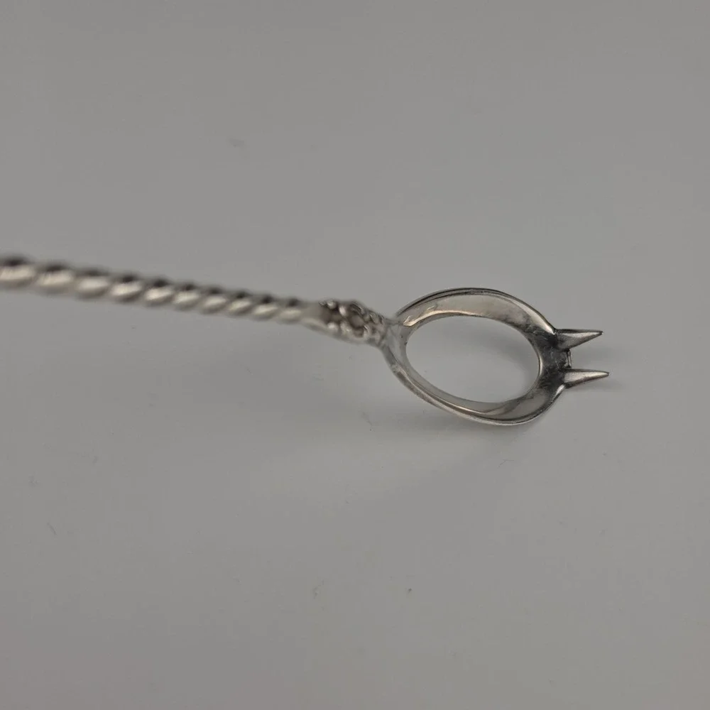 Antique Wm A Rogers Silverplate Olive Fork Spoon Claw Repousse WR Keystone 1908